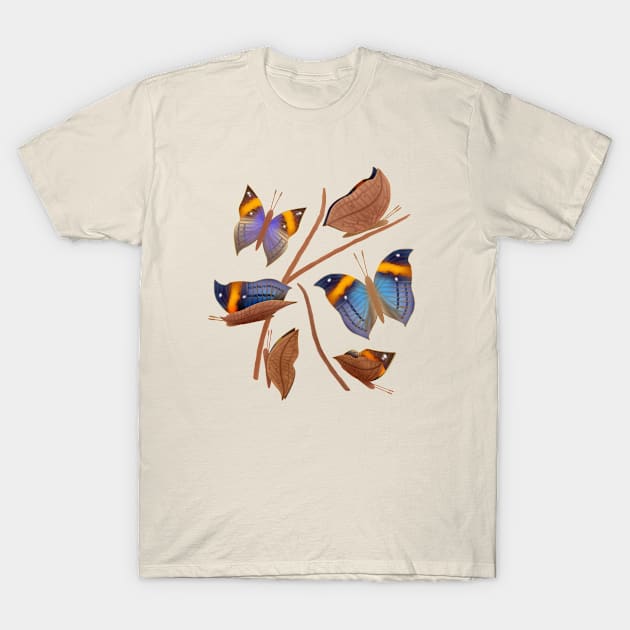 Orange oakleaf butterflies T-Shirt by CleanRain3675